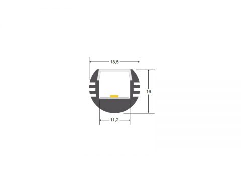 KIT - Perfil aluminio ROUND para tiras LED