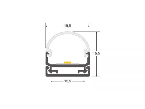 KIT - Perfil aluminio STUV para tiras LED