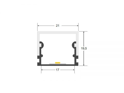 KIT - Perfil aluminio BOLL para tiras LED