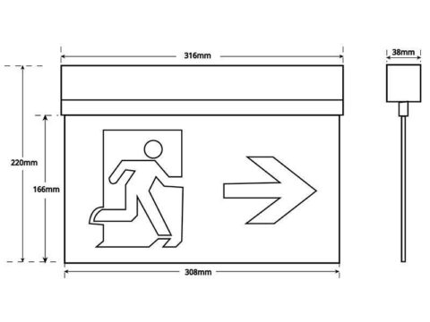 Luz de emergencia LED SIGN Superficie SL101