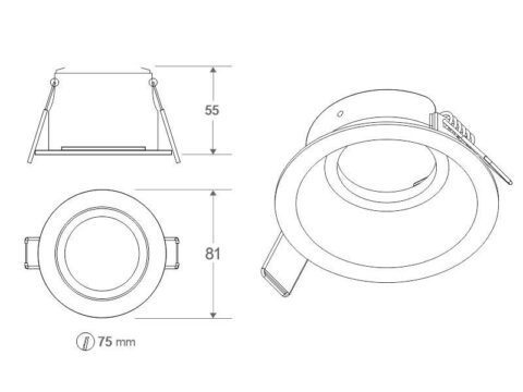 Downlight Led MOS UGR17 Round