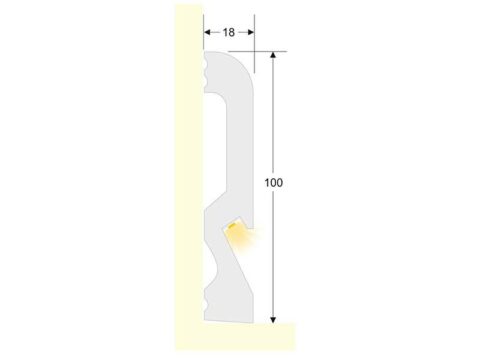 Moldura Rodapié para Tira Led KB19