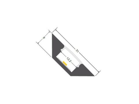 KIT - Perfil aluminio SINGE para tiras LED