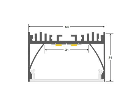 KIT - Perfil aluminio ZAK para tiras LED