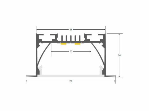 KIT - Perfil aluminio OSIC para tiras LED