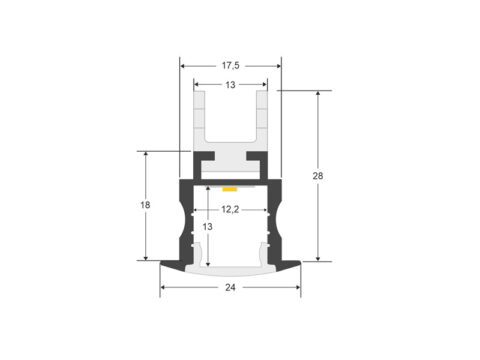 KIT - Perfil aluminio TEITO MINI para tiras LED