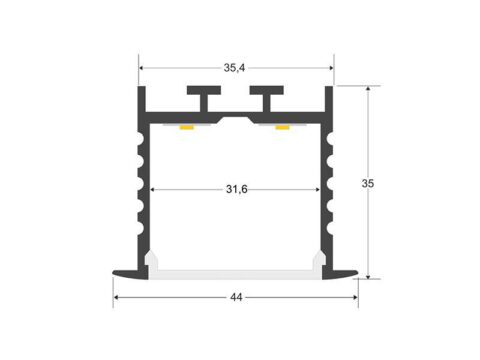 KIT - Perfil aluminio TEITO para tiras LED