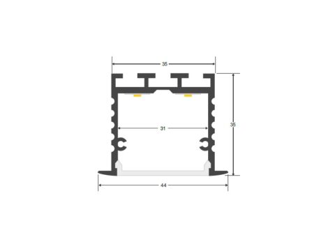 KIT - Perfil aluminio TEITO para tiras LED