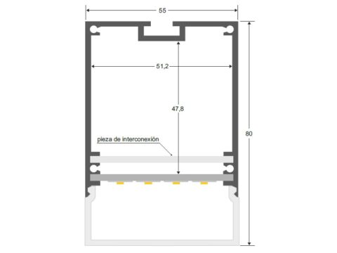 KIT - Perfil aluminio NORLUX para tiras LED