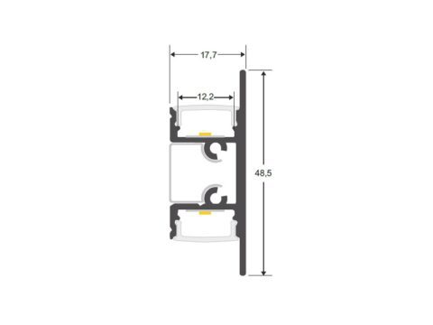 KIT - Perfil aluminio WALL HOS para tiras LED