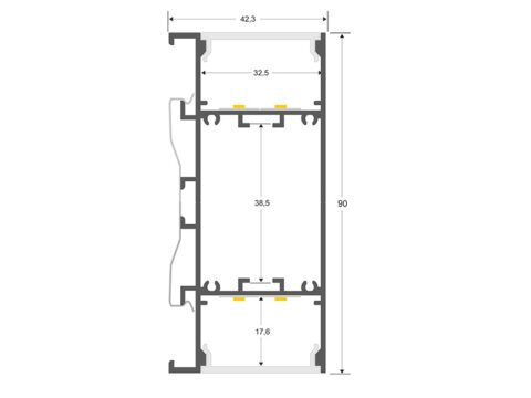 KIT - Perfil aluminio NewWALL para tiras LED