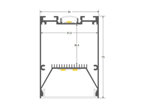 KIT - Perfil aluminio SERK para tiras LED