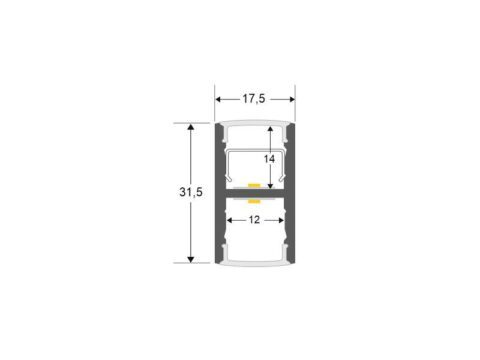 KIT - Perfil aluminio KEN para tiras LED