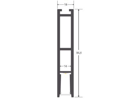 Perfil aluminio PHANTER S1 para tiras LED