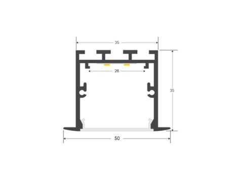 KIT - Perfil aluminio TEITO para tiras LED