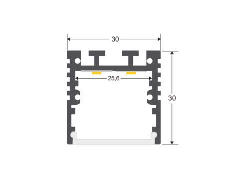 KIT - Perfil aluminio VART SUSPEND 1 metro