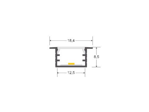 KIT - Perfil aluminio HAIN para tiras LED