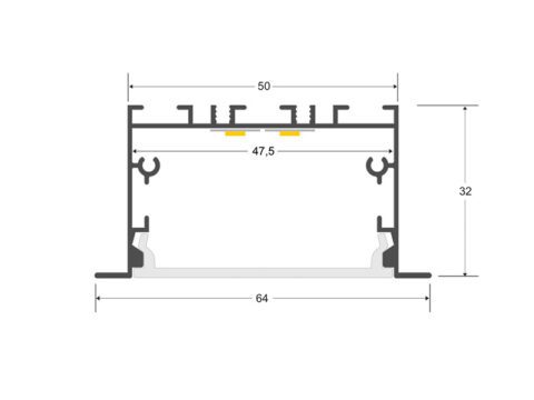 KIT - Perfil aluminio OSIC V2 para tiras LED