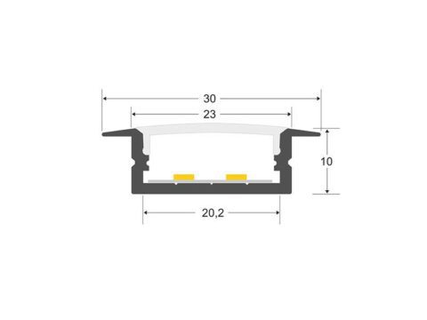 KIT - Perfil aluminio KOBE BIG para tiras LED