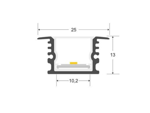 Perfil aluminio KOR IN para tiras LED