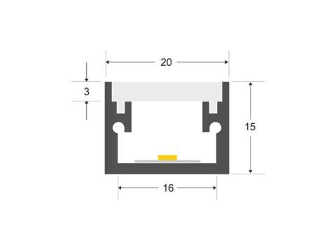 KIT - Perfil aluminio GROOR para tiras LED