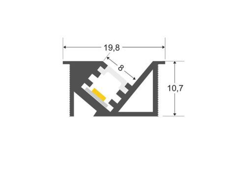 KIT - Perfil aluminio  SKEB para tiras LED