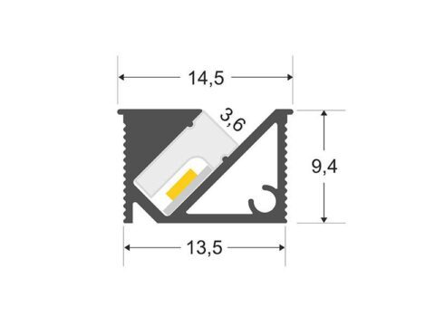 KIT - Perfil aluminio KIRK para tiras LED