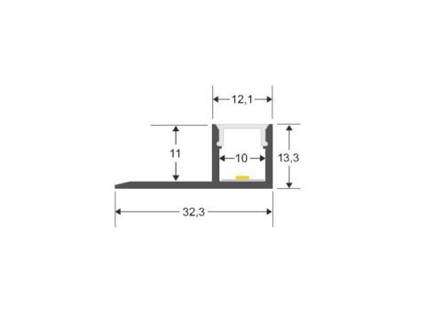 KIT Perfil arquitectónico aluminio REP 2 metros