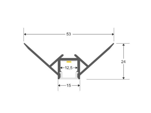 KIT Perfil arquitectónico aluminio KAR 2 metros