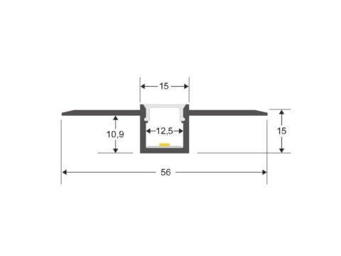 KIT Perfil arquitectónico aluminio KAFFER 2 metros