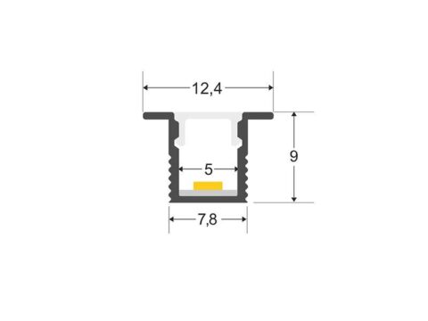 KIT - Perfil aluminio OKI 0809 para tiras LED