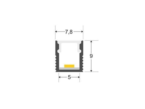 KIT - Perfil CUB 0809 para tiras LED