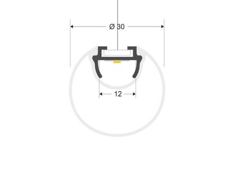 KIT - Perfil aluminio BAROUND Ø30 320º