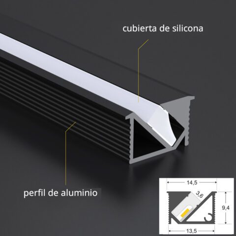 KIT - Perfil aluminio KIRK para tiras LED